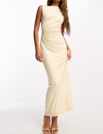 Rochie maxi 4TH+RECKLESS, crem