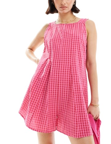 Salopetă scurtă ASOS, roz