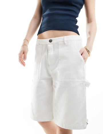 Pantaloni scurți Sixth June, alb