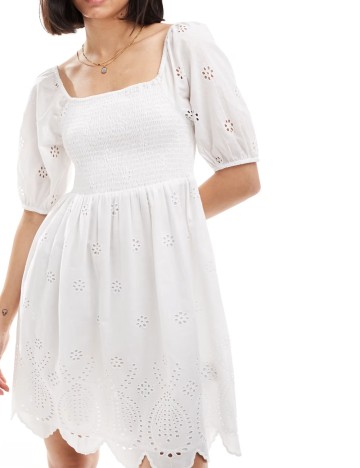 Rochie mini Wednesday S Girl, alb