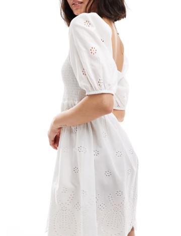 Rochie mini Wednesday S Girl, alb