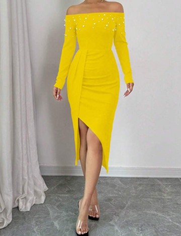 Rochie midi Shein, galben