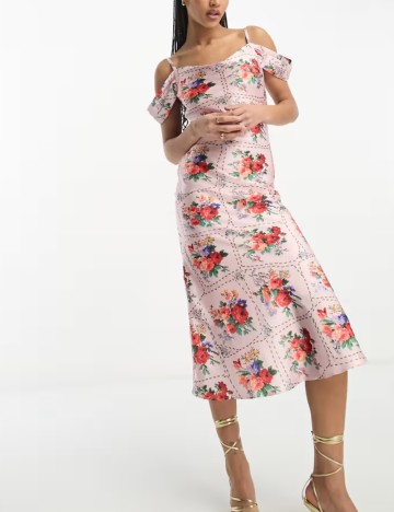 Rochie midi HOPE & IVY, roz