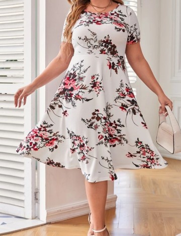 Rochie midi Shein Curve+, mix culori