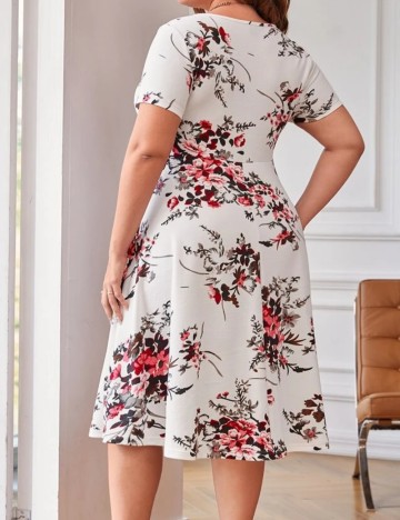 Rochie midi Shein Curve+, mix culori