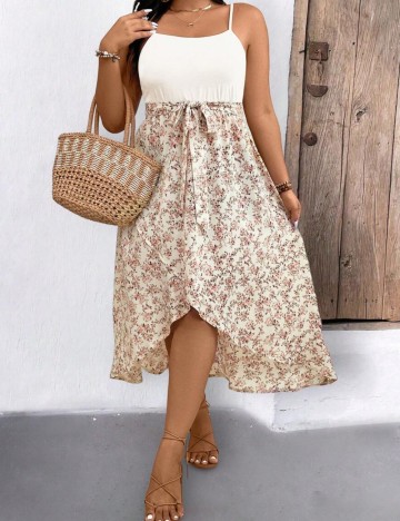 Rochie midi Shein Curve+, mix culori