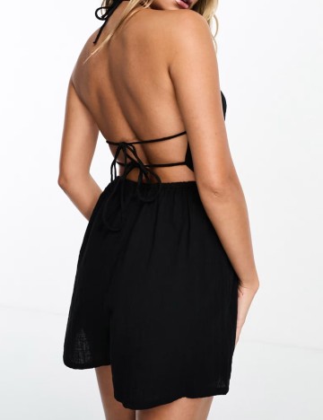 Salopetă scurtă ASOS, negru