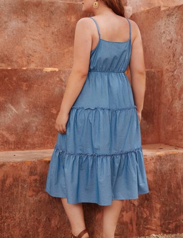 Rochie midi Shein Curve+, albastru