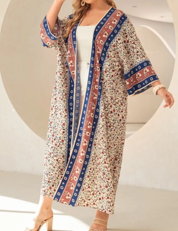 Cardigan lung Shein Curve+, mix culori