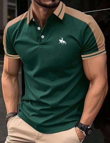 Tricou polo MANFINITY by Shein, verde