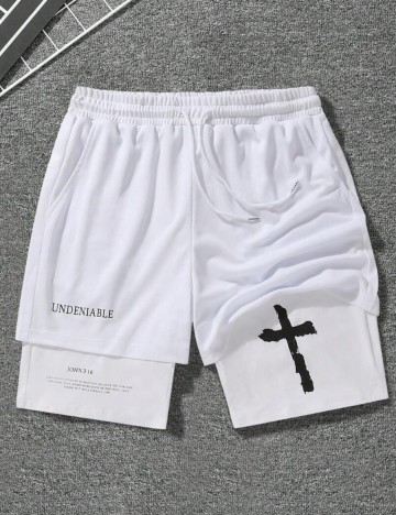 Pantaloni scurți MANFINITY by Shein, alb
