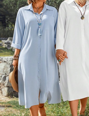 Rochie midi Shein Curve+, albastru