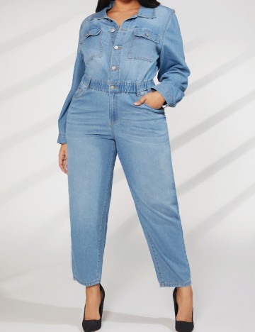 Salopetă de blugi Shein Curve+, albastru