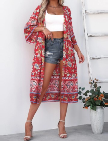 Cardigan lung Shein, mix culori