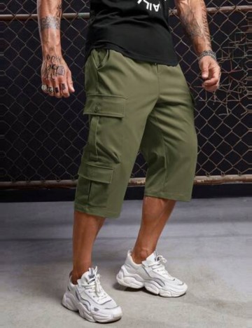 Pantaloni scurți cargo Shein, verde