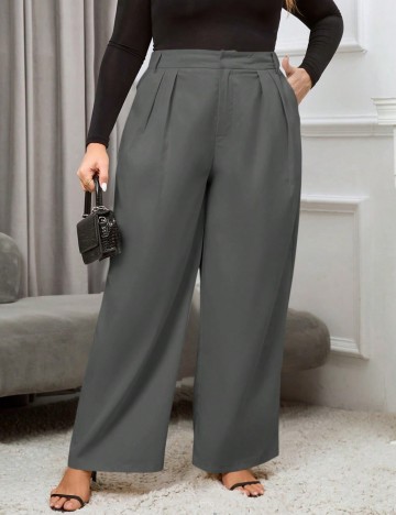 Pantaloni Shein Curve+, gri