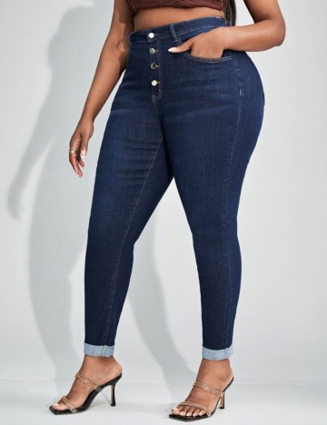 Jeans Shein Curve+, albastru