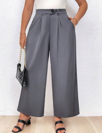 Pantaloni Shein Curve+, gri