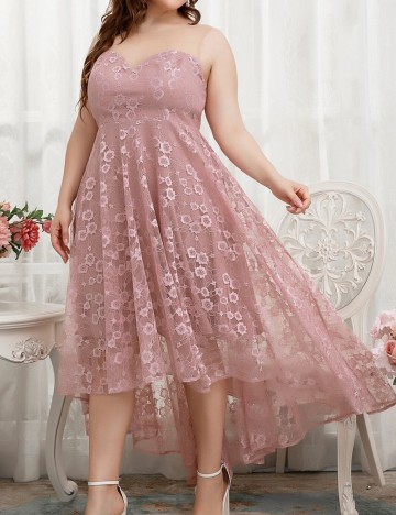 Rochie maxi Shein Curve+, roz