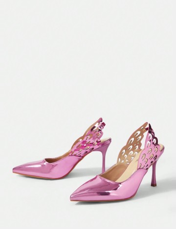 Pantofi cu toc CUCCOO by SHEIN, roz