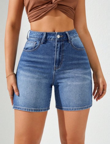Pantaloni scurți de blugi Shein, albastru
