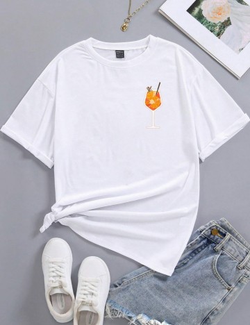 Tricou Shein Curve+, alb