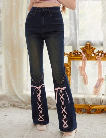 Jeans Romwe by Shein, albastru