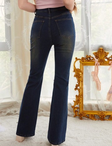 Jeans Romwe by Shein, albastru