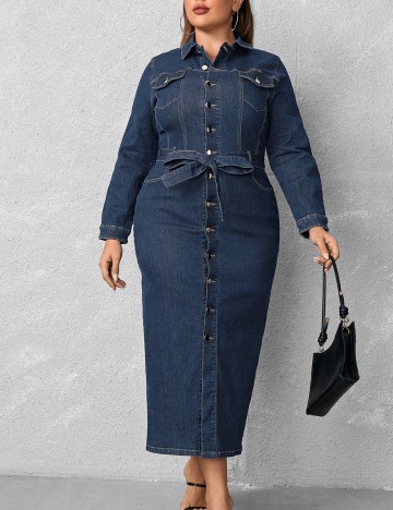 Rochie de blugi Shein Curve+, albastru