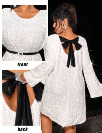 Rochie mini Shein Curve+, alb