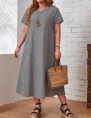 Rochie midi Shein Curve+, mix culori