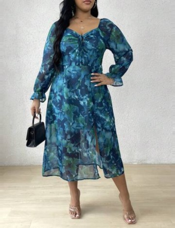 Rochie midi Shein Curve+, mix culori