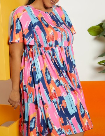 Rochie mini Shein Curve+, mix culori