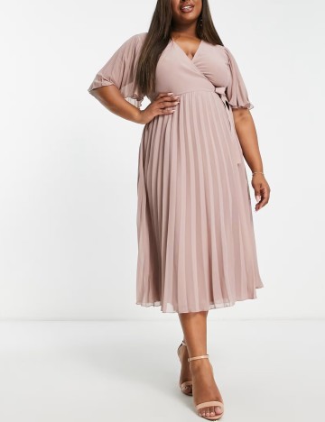 Rochie midi ASOS, roz