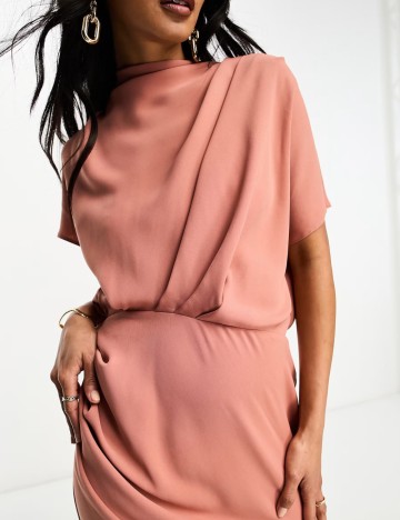 Rochie midi ASOS, roz