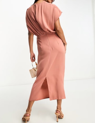 Rochie midi ASOS, roz