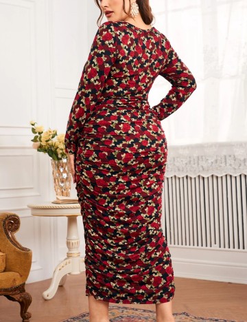 Rochie midi Shein Curve+, mix culori
