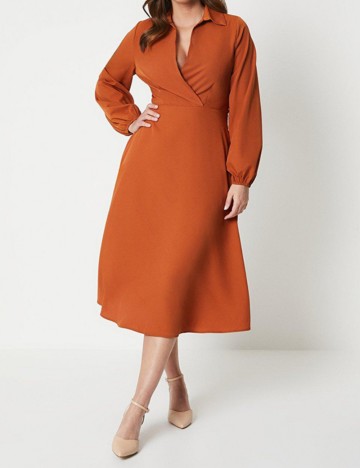 Rochie midi Principles, cărămiziu