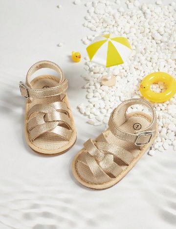 Papuci baby Shein, auriu