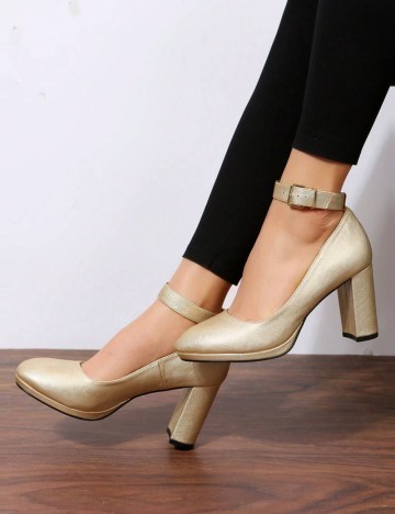 Pantofi cu toc Shein, auriu