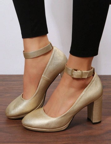 Pantofi cu toc Shein, auriu