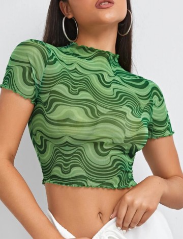 Top Romwe by Shein, verde