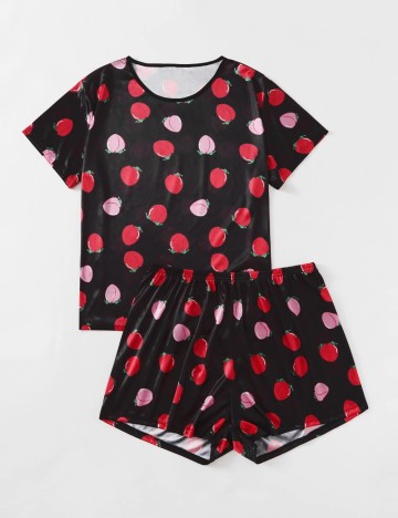 Compleu pijamale Shein Curve+, negru