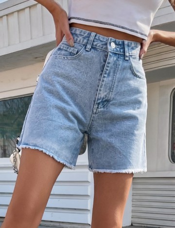 Pantaloni scurți de blugi Shein, albastru