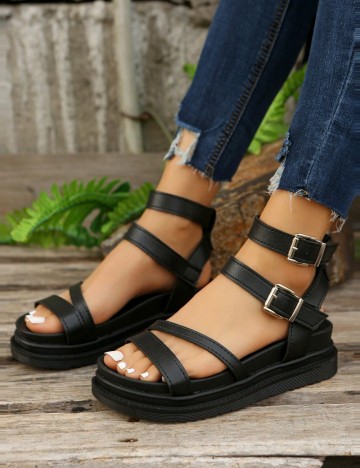 Sandale cu barete Shein, negru