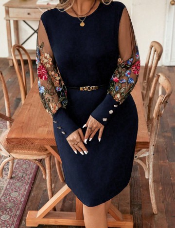 Rochie midi Shein Curve+, albastru