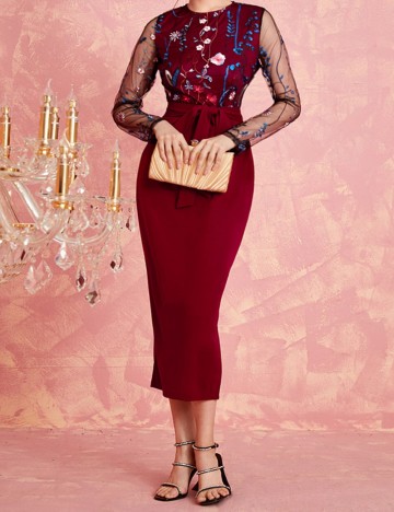 Rochie midi Shein, vișiniu