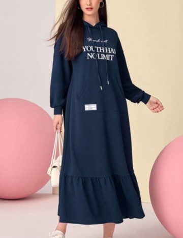 Rochie tip hanorac Shein, albastru
