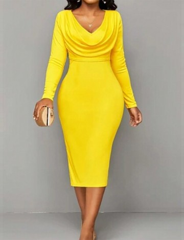 Rochie midi Shein, galben