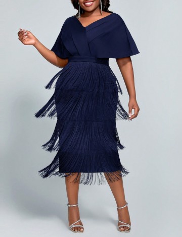Rochie midi Shein Curve+, albastru